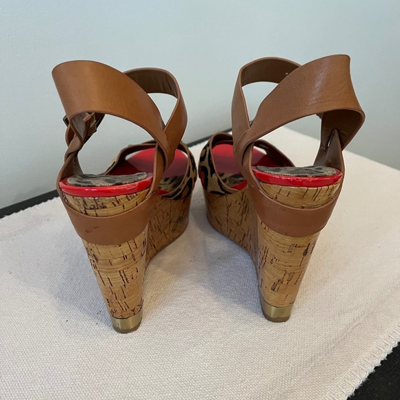 Women's "Sam Edelman" Leather/Hair Calf Wedges, Size 8.5 - Picture 3 of 4